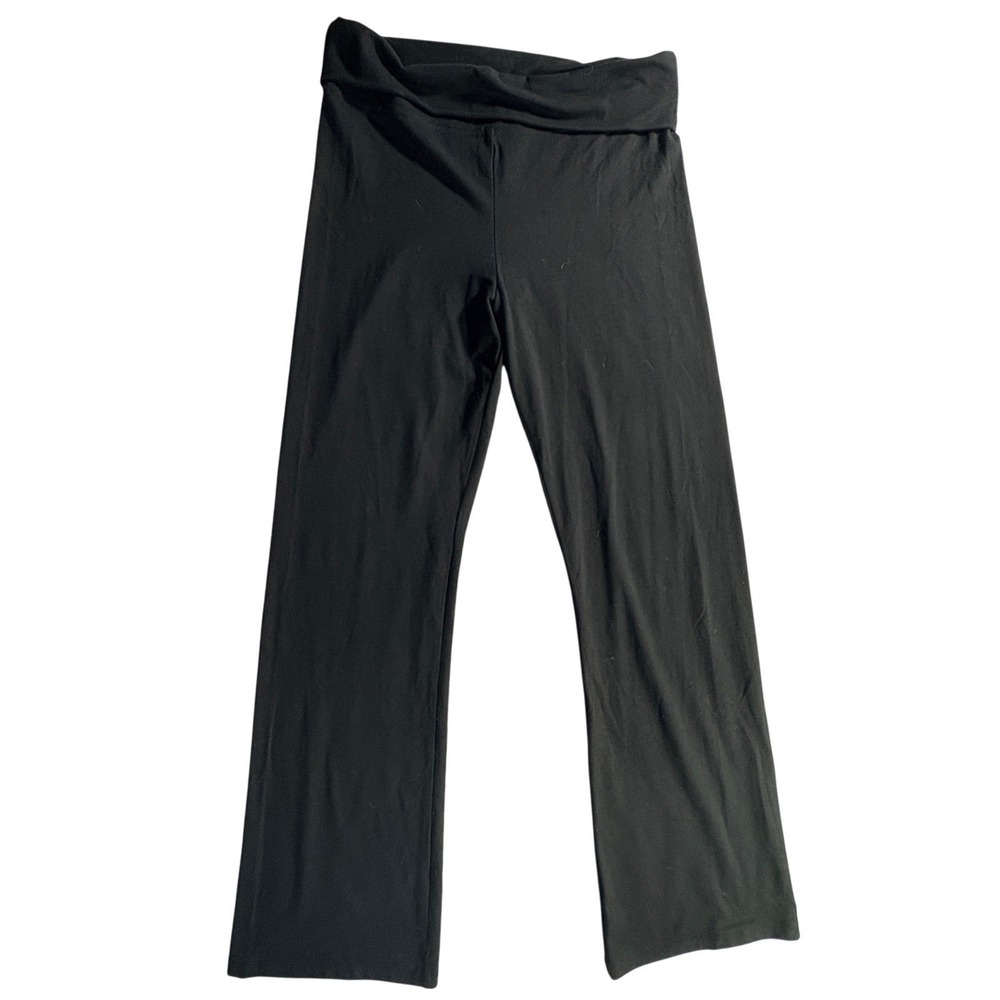 Victoria‎ Sport Yoga Pants Womens Large Black Foldover Waist Bootcut Leggings